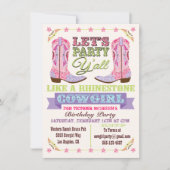 Rhinestone Cowgirl Anniversaire Invitations (Devant)