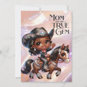 Rhinestone Cowgirl Moederdag Persoonlijk Kaart