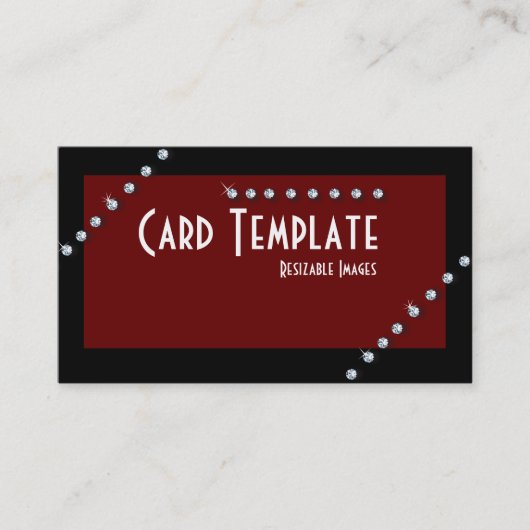 Rhinestone Diamond Visitekaartje Ontwerp (Voorkant)