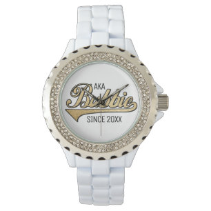 Rhinestone Enamel Watch Grandmammie/Bubbie Horloge