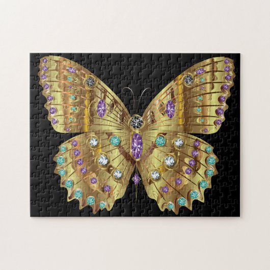 Rhinestone Golden Butterfly Legpuzzel (Horizontaal)