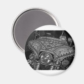 Rhinestone Harley in bw Magneet (Voorkant / Achterkant)