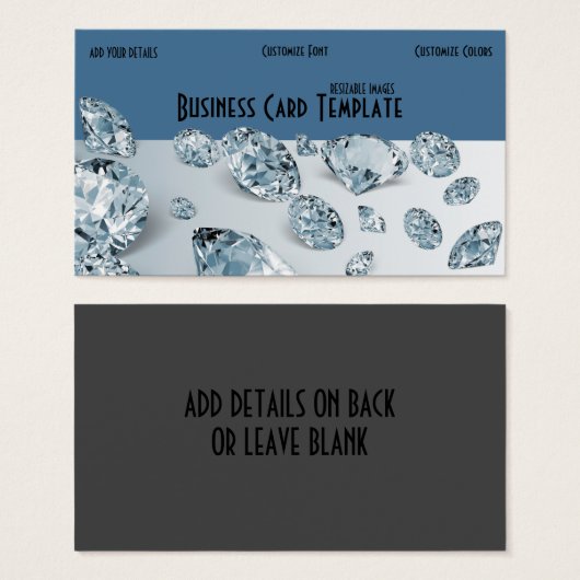 Rhinestone Jewelry Pareltjes Diamond Visitekaartje (Voorkant /achterkant)