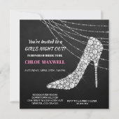 Rhinestone Stilleto Bachelorette Party Invitation (Devant)