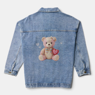 Rhinestone Valentijnsbeer Denim Jacket