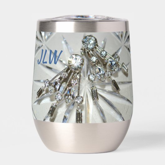 Rhinestone Vintage Art Déco avec Initiales (Avant)