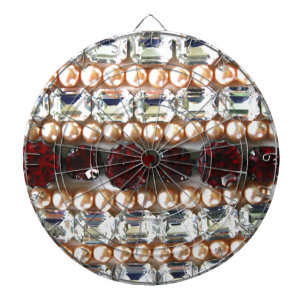 Rhinestonen en parels —  juwelen dartbord