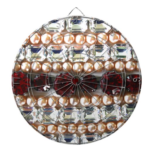 Rhinestonen en parels — juwelen dartbord (Voorkant)