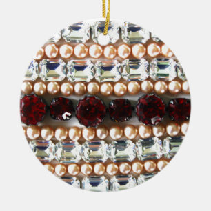 Rhinestonen en parels — juwelen keramisch ornament