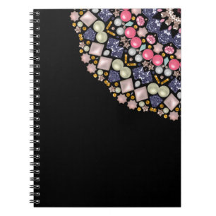 Rhinestonen, sequenties, confetti notitieboek