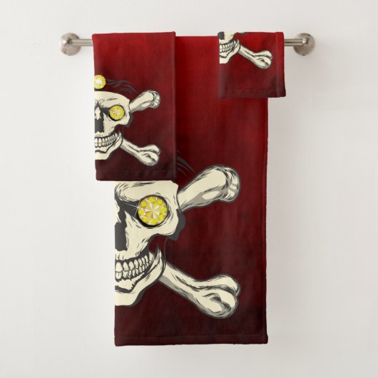 Rhinestones Crâne & Crossbones Ensemble de serviet (En situation)