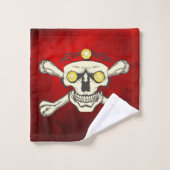 Rhinestones Crâne & Crossbones Ensemble de serviet (Gant de toilette)