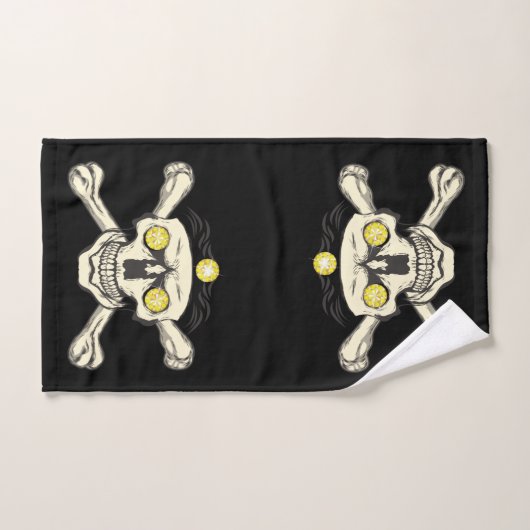 Rhinestones Crâne & Crossbones Ensemble de serviet (Serviette à main)