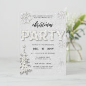 Rhinestones élégants Noël Fête Invitation (Debout devant)