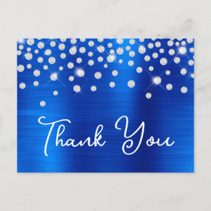 Rhinestones Koningsblauw 21e Verjaardag Bedankt Briefkaart