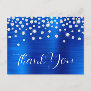 Rhinestones Koningsblauw 60e Verjaardag Bedankt Briefkaart