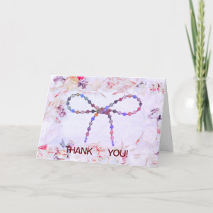 RHINESTONES ROSES AVEC UN Carte de remerciements P