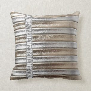 Rhinestones Silver & Gold Faux Leather Pillow Set Kussen