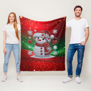 Rhinestones Sneeuwman Fleece Deken