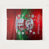 Rhinestones Snowman Holiday Backdrop Wandkleed (Voorkant (horizontaal))