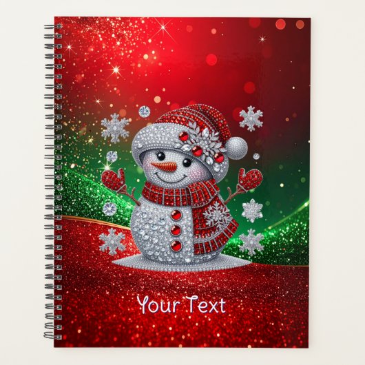 Rhinestones Snowman Holiday Planner (Devant)