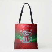 Rhinestones Snowman Holiday Tote Bag (Devant)