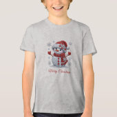 Rhinestones Snowman Holiday Tri-Blend Shirt (Voorkant)