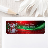 Rhinestones Snowman Return Address Label (Insitu)