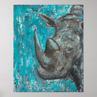Rhino380 - Abstracte rhinosceros art Poster