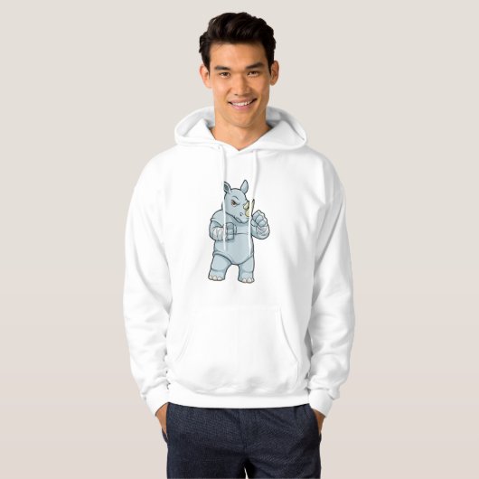 Rhino als Boxer bij Boxing Hoodie (Voorkant volledig)