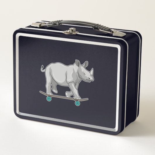 Rhino als Skater met skateboard (Voorkant)