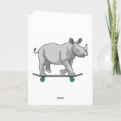 Rhino als Skater met skateboard Kaart (Achterkant)