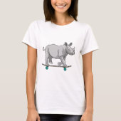 Rhino als Skater met skateboard T-shirt (Voorkant)