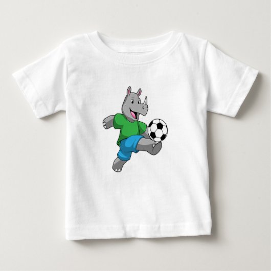 Rhino als voetbalspeler met Voetbal (Voorkant)