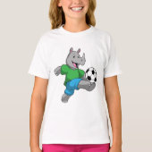 Rhino als voetbalspeler met Voetbal T-shirt (Voorkant)