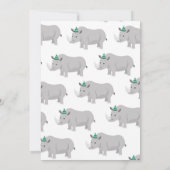 Rhino Anniversaire de enfant Animal Fun Invitation (Dos)