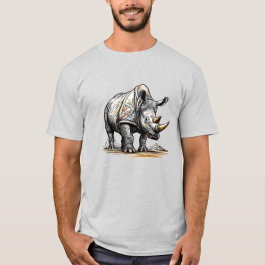 Rhino Art Work for T-Shirt Vector Printing (Devant)