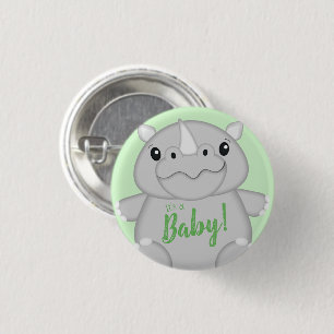 Rhino Baby shower Green Ronde Button 3,2 Cm