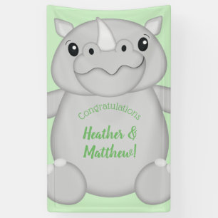 Rhino Baby shower Green Spandoek