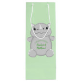 Rhino Baby shower Green Wijn Cadeautas (Achterkant)