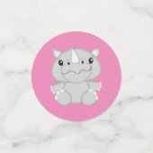 Rhino Baby shower Roze Confetti (Kleine voorkant)