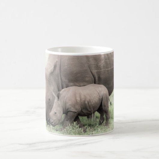 Rhino blanc & Bébé Mug (Centre)