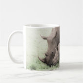Rhino blanc & Bébé Mug (Gauche)
