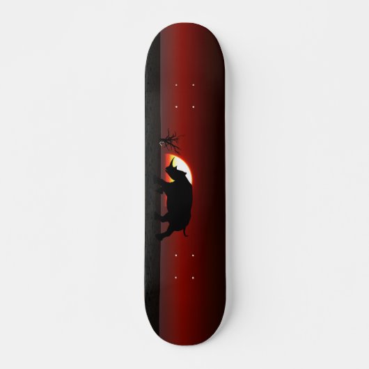 Rhino en Rode zon Skateboard (Voorkant)