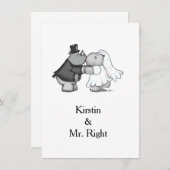 Rhino et Hippo Faire-part de mariage (Devant / Derrière)