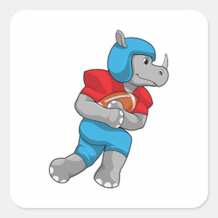 Rhino Football Sports Vierkante Sticker