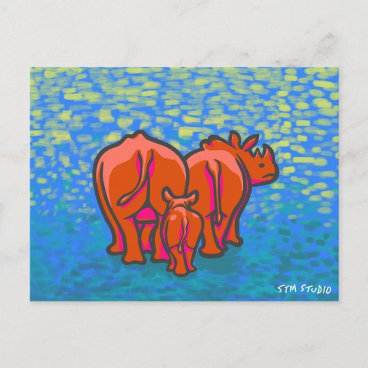 RHINO GRAFFITI ART Briefkaart (Voorkant)