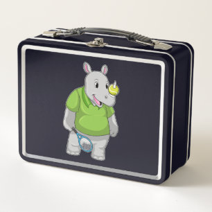 Rhino in Tennis met Tennis-bal