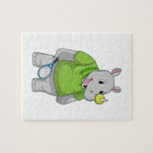 Rhino in Tennis met Tennis-bal Legpuzzel (Horizontaal)