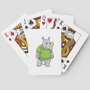 Rhino in Tennis met Tennis-bal Pokerkaarten